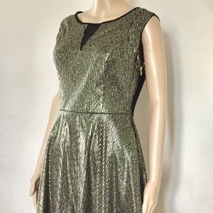 Sequin Gold/Black Skater Party Dress